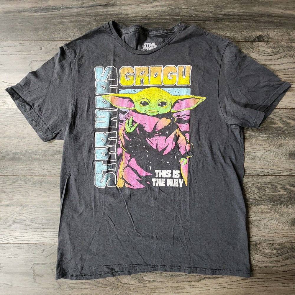 Star Wars Grogu Mandalorian "This Is The Way" Mens L T-Shirt, Retro